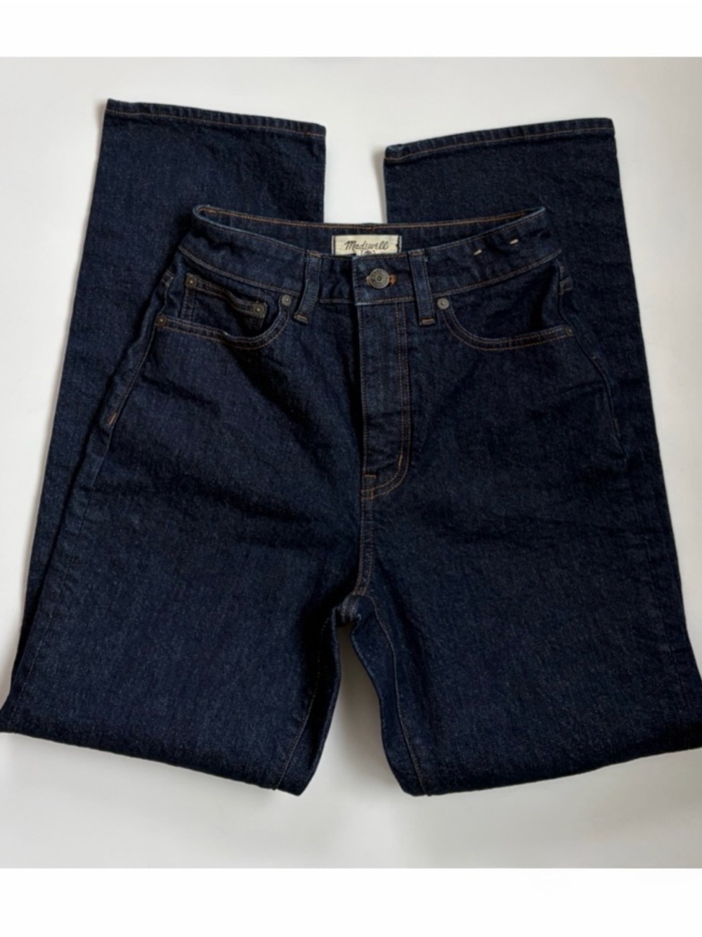 Madewell 90s Curvy Jeans Candiani Denim Straight Leg Dark Wash 25 - Picture 5 of 16